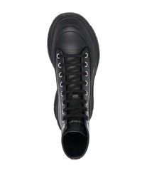 schwarze hohe Sneakers aus Leder von Alexander McQueen