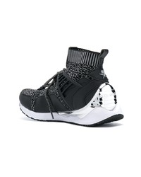 schwarze hohe Sneakers aus Leder von Plein Sport