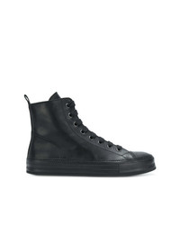 schwarze hohe Sneakers aus Leder von Ann Demeulemeester Blanche