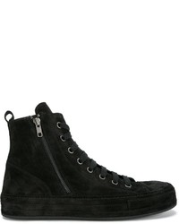 schwarze hohe Sneakers aus Leder von Ann Demeulemeester