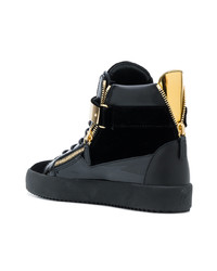 schwarze hohe Sneakers aus Leder von Giuseppe Zanotti Design