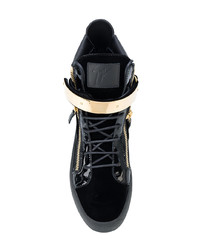 schwarze hohe Sneakers aus Leder von Giuseppe Zanotti Design