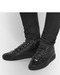 schwarze hohe Sneakers aus Leder von Balenciaga