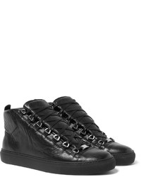 schwarze hohe Sneakers aus Leder von Balenciaga