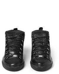 schwarze hohe Sneakers aus Leder von Balenciaga