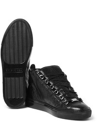 schwarze hohe Sneakers aus Leder von Balenciaga