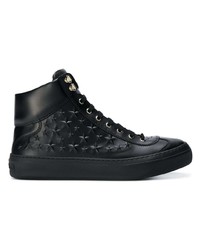 schwarze hohe Sneakers aus Leder von Jimmy Choo