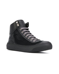 schwarze hohe Sneakers aus Leder von Jimmy Choo