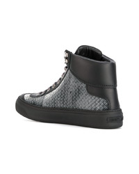 schwarze hohe Sneakers aus Leder von Jimmy Choo