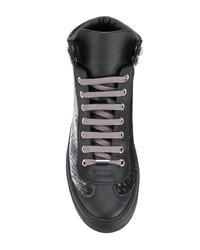 schwarze hohe Sneakers aus Leder von Jimmy Choo