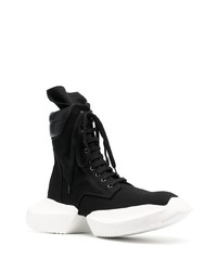 schwarze hohe Sneakers aus Leder von Rick Owens DRKSHDW