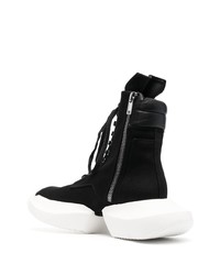 schwarze hohe Sneakers aus Leder von Rick Owens DRKSHDW