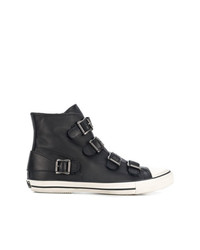 schwarze hohe Sneakers aus Leder von Ash