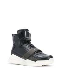 schwarze hohe Sneakers aus Leder von Balmain