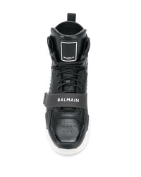 schwarze hohe Sneakers aus Leder von Balmain