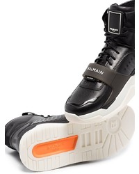 schwarze hohe Sneakers aus Leder von Balmain