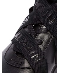 schwarze hohe Sneakers aus Leder von Balmain