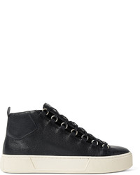schwarze hohe Sneakers aus Leder von Balenciaga