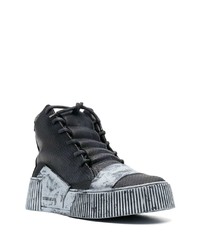 schwarze hohe Sneakers aus Leder von Boris Bidjan Saberi