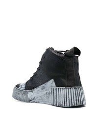 schwarze hohe Sneakers aus Leder von Boris Bidjan Saberi