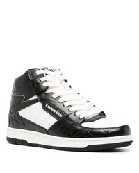 schwarze hohe Sneakers aus Leder von A Bathing Ape