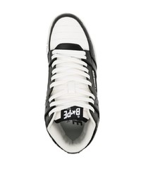 schwarze hohe Sneakers aus Leder von A Bathing Ape