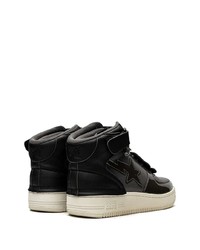 schwarze hohe Sneakers aus Leder von A Bathing Ape