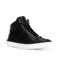 schwarze hohe Sneakers aus Leder von Jimmy Choo