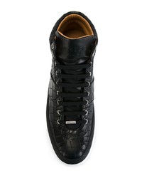 schwarze hohe Sneakers aus Leder von Jimmy Choo