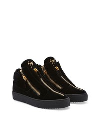 schwarze hohe Sneakers aus Leder von Giuseppe Zanotti