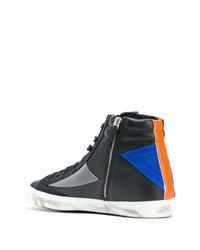 schwarze hohe Sneakers aus Leder von Philippe Model Paris