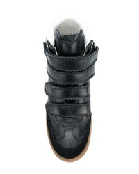schwarze hohe Sneakers aus Leder von Isabel Marant