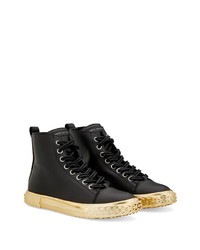 schwarze hohe Sneakers aus Leder von Giuseppe Zanotti