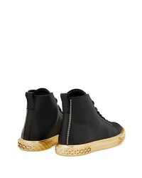 schwarze hohe Sneakers aus Leder von Giuseppe Zanotti