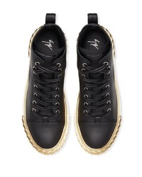 schwarze hohe Sneakers aus Leder von Giuseppe Zanotti