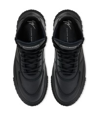 schwarze hohe Sneakers aus Leder von Giuseppe Zanotti