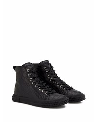 schwarze hohe Sneakers aus Leder von Giuseppe Zanotti