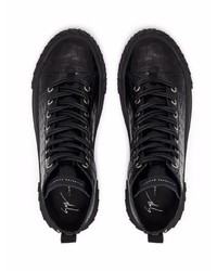 schwarze hohe Sneakers aus Leder von Giuseppe Zanotti