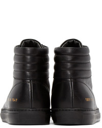 schwarze hohe Sneakers aus Leder von Common Projects