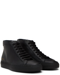 schwarze hohe Sneakers aus Leder von Common Projects