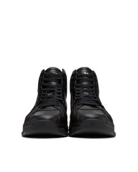 schwarze hohe Sneakers aus Leder von Balmain