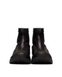 schwarze hohe Sneakers aus Leder von 11 By Boris Bidjan Saberi