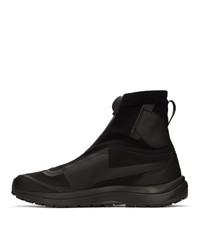 schwarze hohe Sneakers aus Leder von 11 By Boris Bidjan Saberi