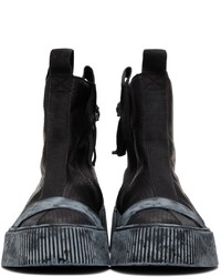 schwarze hohe Sneakers aus Leder von Boris Bidjan Saberi