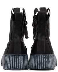 schwarze hohe Sneakers aus Leder von Boris Bidjan Saberi