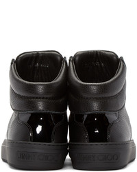 schwarze hohe Sneakers aus Leder von Jimmy Choo