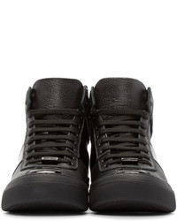 schwarze hohe Sneakers aus Leder von Jimmy Choo