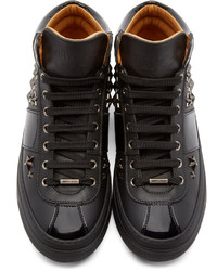 schwarze hohe Sneakers aus Leder von Jimmy Choo