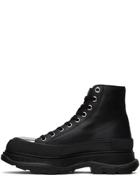 schwarze hohe Sneakers aus Leder von Alexander McQueen