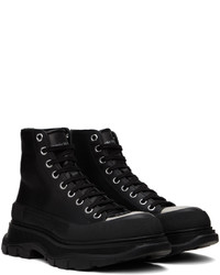 schwarze hohe Sneakers aus Leder von Alexander McQueen